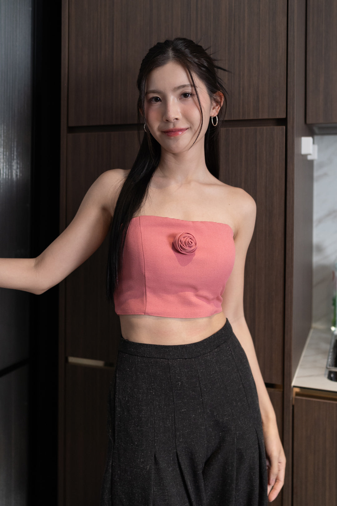 ROSE PADDED SWEETHEART TUBE TOP (BUBBLEGUM PINK)