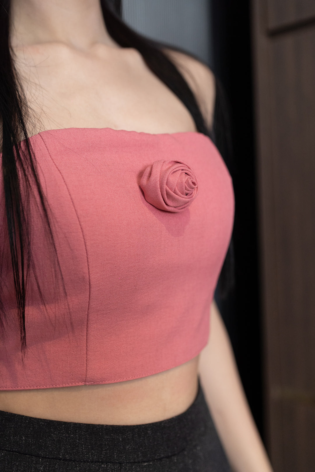 ROSE PADDED SWEETHEART TUBE TOP (BUBBLEGUM PINK)